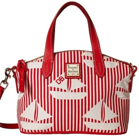 EUC—Dooney & Bourke Red and White Sailboat Shoulder Bag - Picture 4 of 7